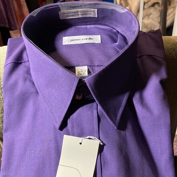 pierre cardin mens dress shirts Pierre Cardin Long Sleeve Solid Dress Shirt Mens Mocha Size 15 1/2 , 32/33